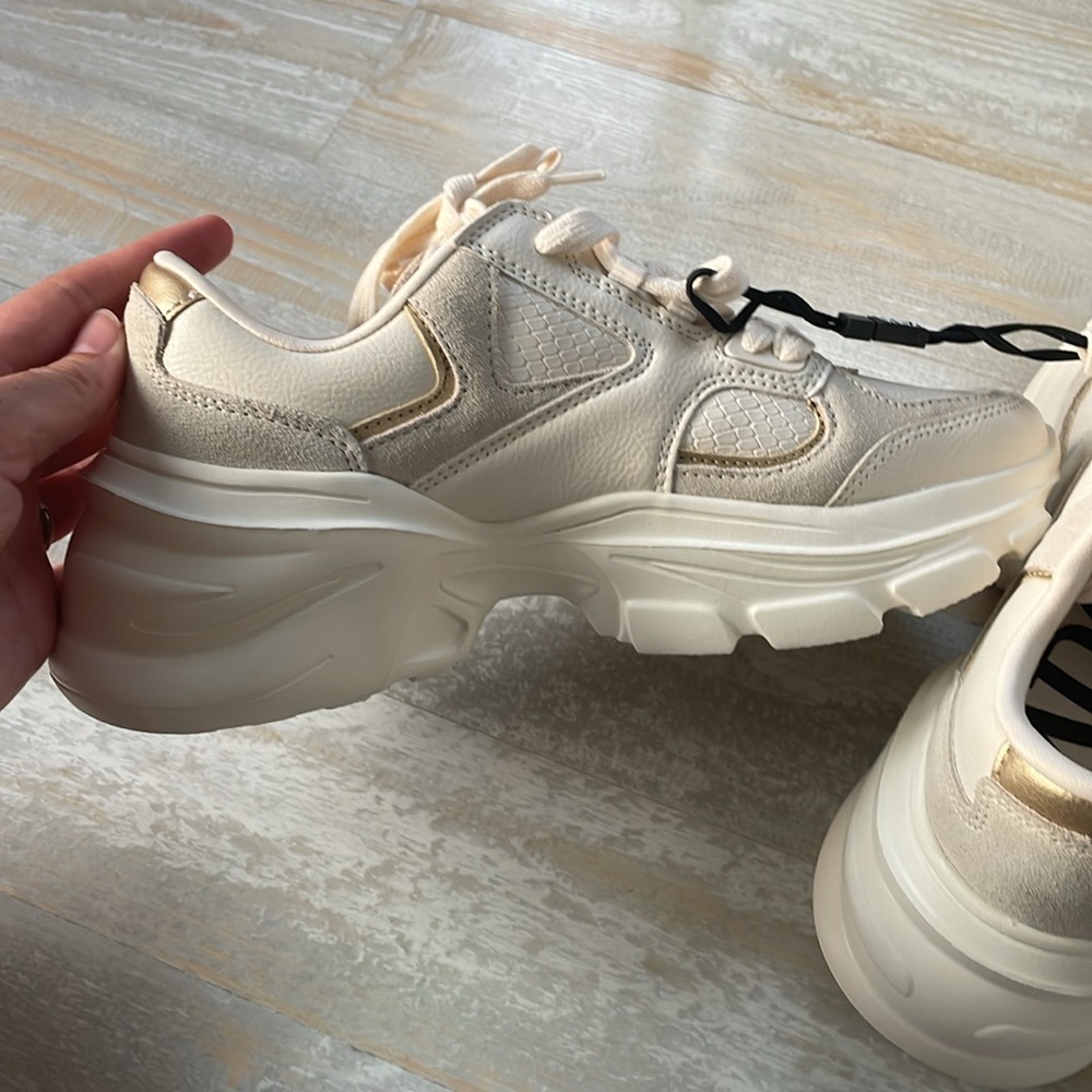 Zara Cream Women's Sneakers - Picture 4 of 7